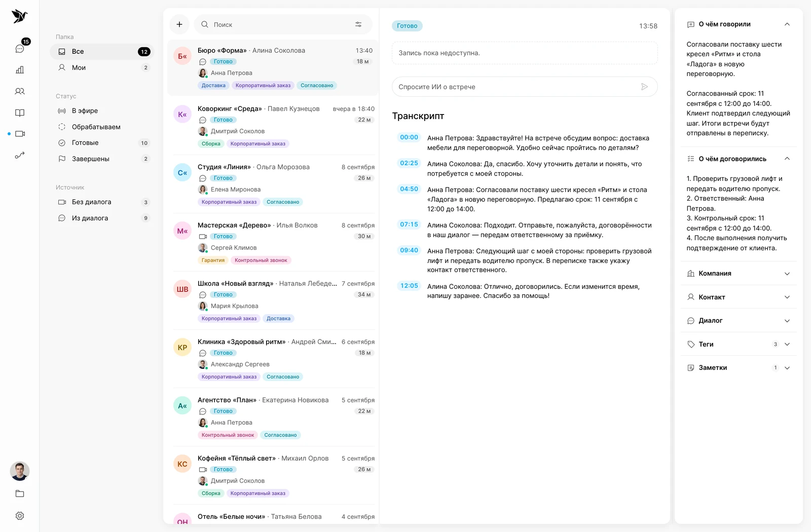 Конференция и её итоги в диалоге